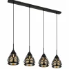 Luminaires Globo Lighting Hassan Suspension Noir, 4 lumières* Suspensions