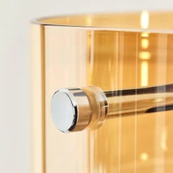 hofstein Hasvik Lampadaire Chrome, Noir, 1 lumière