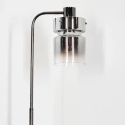 hofstein Hasvik Lampadaire Chrome, Noir, 1 lumière