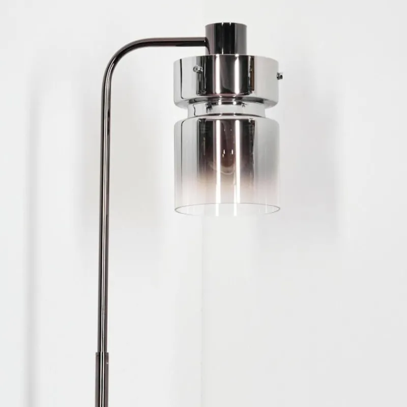 hofstein Hasvik Lampadaire Chrome, Noir, 1 lumière