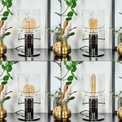 hofstein Hasvik Lampe de bureau, Lampe à poser, Liseuse Chrome, Noir, 1 lumière