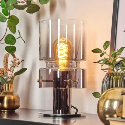 hofstein Hasvik Lampe de bureau, Lampe à poser, Liseuse Chrome, Noir, 1 lumière