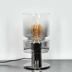 hofstein Hasvik Lampe de bureau, Lampe à poser, Liseuse Chrome, Noir, 1 lumière