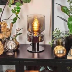 hofstein Hasvik Lampe de bureau, Lampe à poser, Liseuse Chrome, Noir, 1 lumière