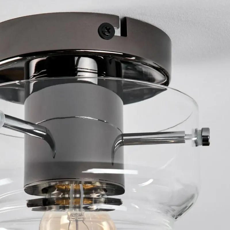 hofstein Hasvik Plafonnier, Spot de plafond Chrome, Fumée, 1 lumière