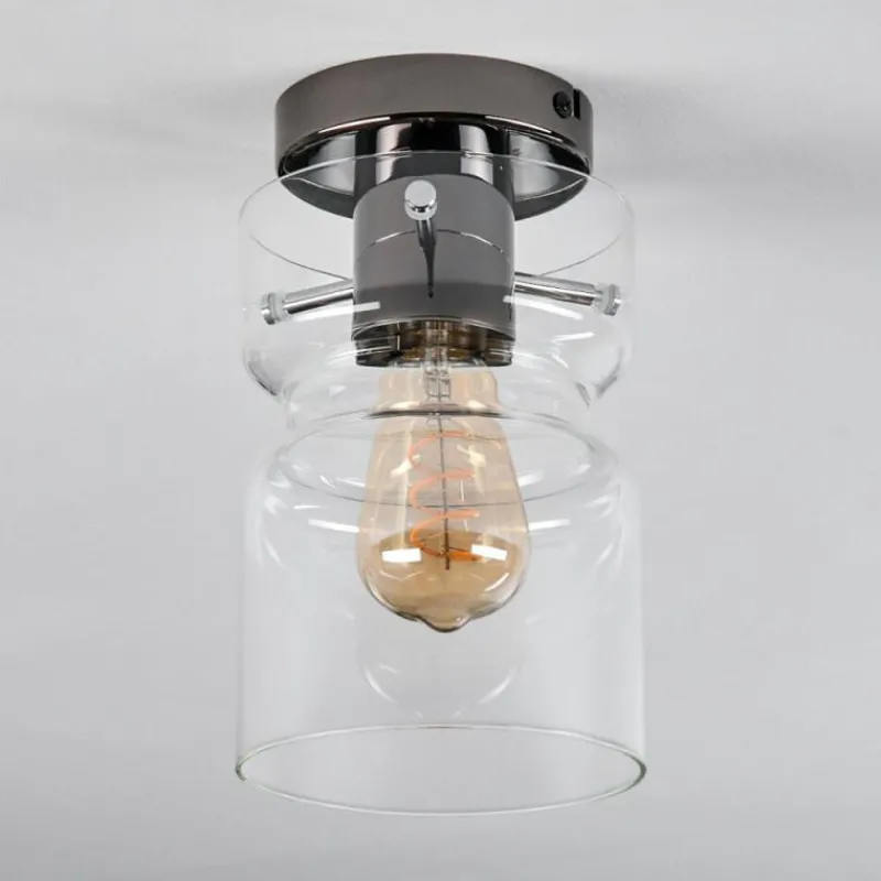 hofstein Hasvik Plafonnier, Spot de plafond Chrome, Fumée, 1 lumière