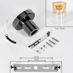 hofstein Hasvik Plafonnier, Spot de plafond Chrome, Fumée, 1 lumière