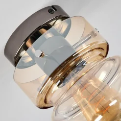 hofstein Hasvik Plafonnier, Spot de plafond Chrome, Fumée, 1 lumière