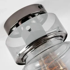 hofstein Hasvik Plafonnier, Spot de plafond Chrome, Fumée, 1 lumière