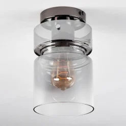 hofstein Hasvik Plafonnier, Spot de plafond Chrome, Fumée, 1 lumière