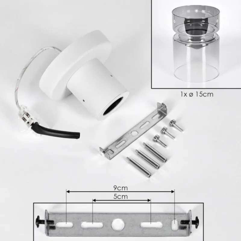 hofstein Hasvik Plafonnier, Spot de plafond Blanc, 1 lumière