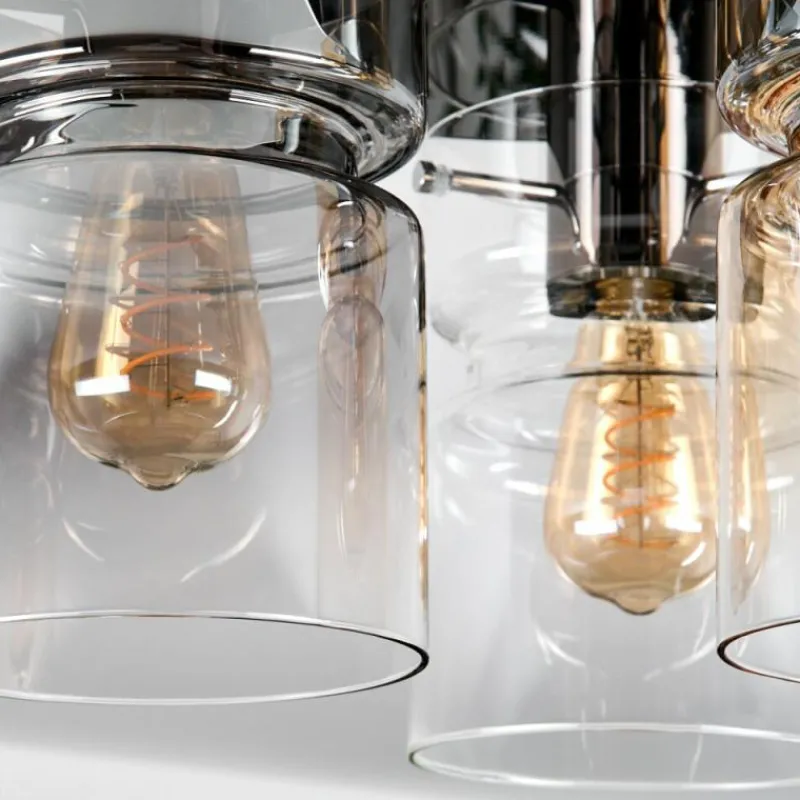 hofstein Hasvik Plafonnier, Spot de plafond Chrome, Noir, 3 lumières