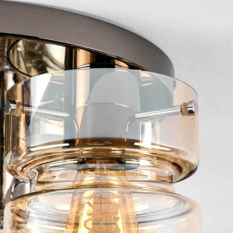 hofstein Hasvik Plafonnier, Spot de plafond Chrome, Noir, 3 lumières