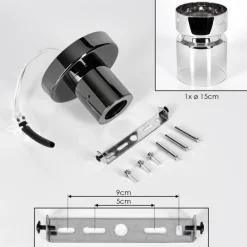 hofstein Hasvik Plafonnier, Spot de plafond Chrome, Fumée, 1 lumière