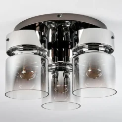 hofstein Hasvik Plafonnier, Spot de plafond Chrome, Noir, 3 lumières