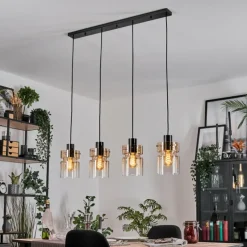 hofstein Hasvik Suspension, Suspension Ambre, Clair, 4 lumières