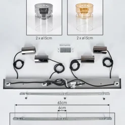 Suspension Verre Fumé-hofstein Hasvik Suspension, Suspension Ambre, Chrome, Clair, Fumé, 4 lumières