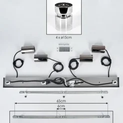 hofstein Hasvik Suspension, Suspension Chrome, Fumé, 4 lumières