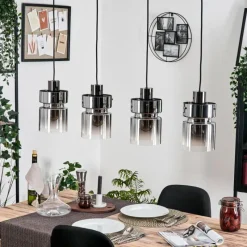 hofstein Hasvik Suspension, Suspension Chrome, Fumé, 4 lumières