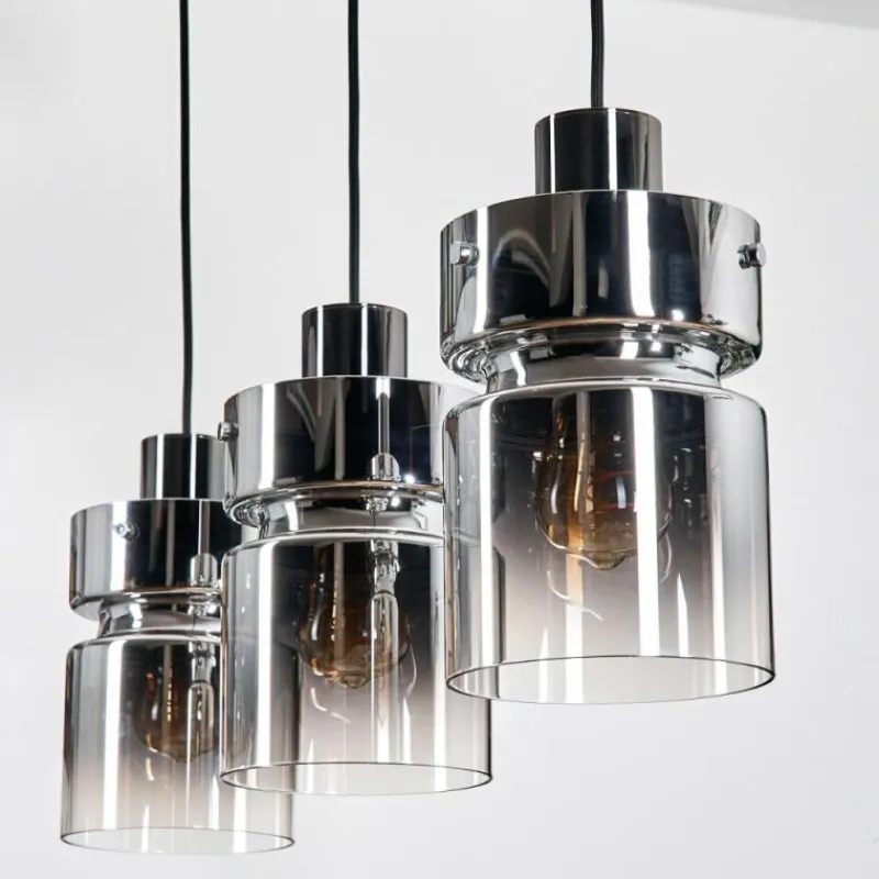 hofstein Hasvik Suspension, Suspension Chrome, Noir, 3 lumières