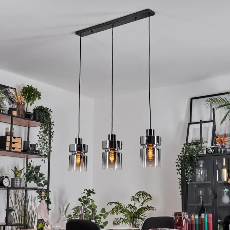 hofstein Hasvik Suspension, Suspension Chrome, Noir, 3 lumières