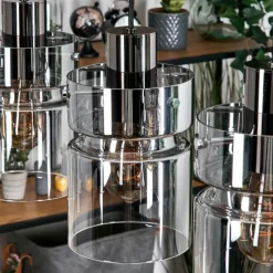 hofstein Hasvik Suspension, Suspension Chrome, Noir, 3 lumières