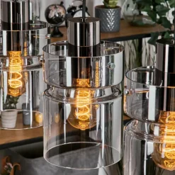 hofstein Hasvik Suspension, Suspension Chrome, Noir, 3 lumières