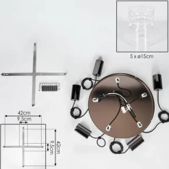 hofstein Hasvik Suspension, Suspension Chrome, Noir, 5 lumières