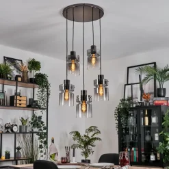 hofstein Hasvik Suspension, Suspension Chrome, Noir, 5 lumières