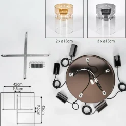 hofstein Hasvik Suspension, Suspension Chrome, Noir, 5 lumières