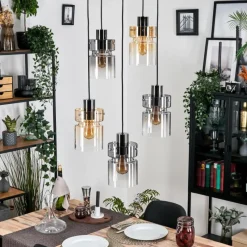 hofstein Hasvik Suspension, Suspension Chrome, Noir, 5 lumières