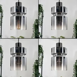 Suspension Verre Fumé-hofstein Hasvik Suspension, Suspension Chrome, Noir, 5 lumières