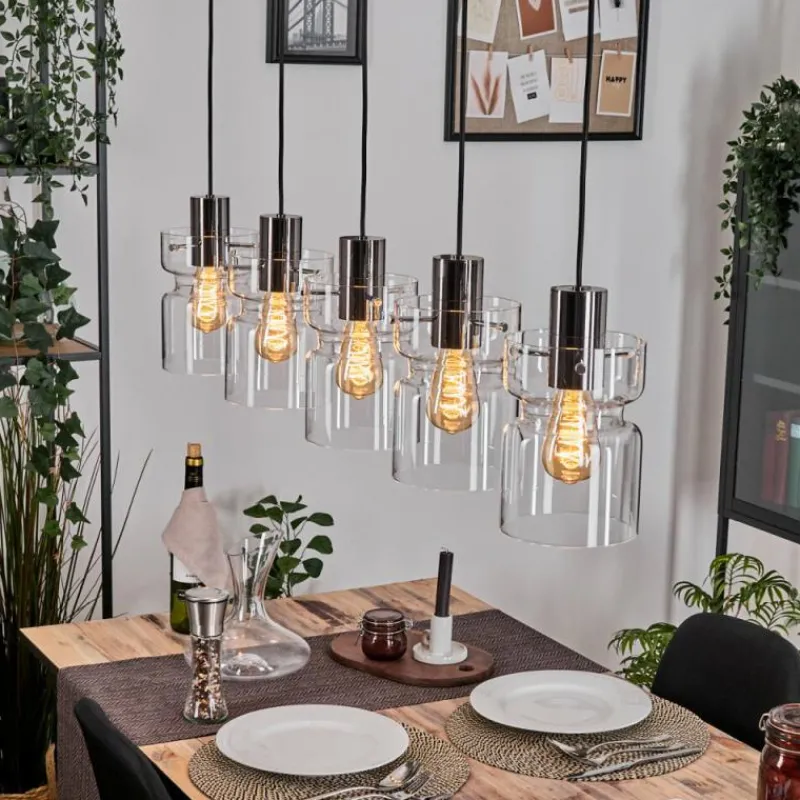 hofstein Hasvik Suspension, Suspension Noir, 5 lumières