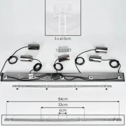 hofstein Hasvik Suspension, Suspension Noir, 5 lumières