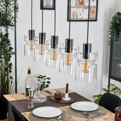 hofstein Hasvik Suspension, Suspension Noir, 5 lumières