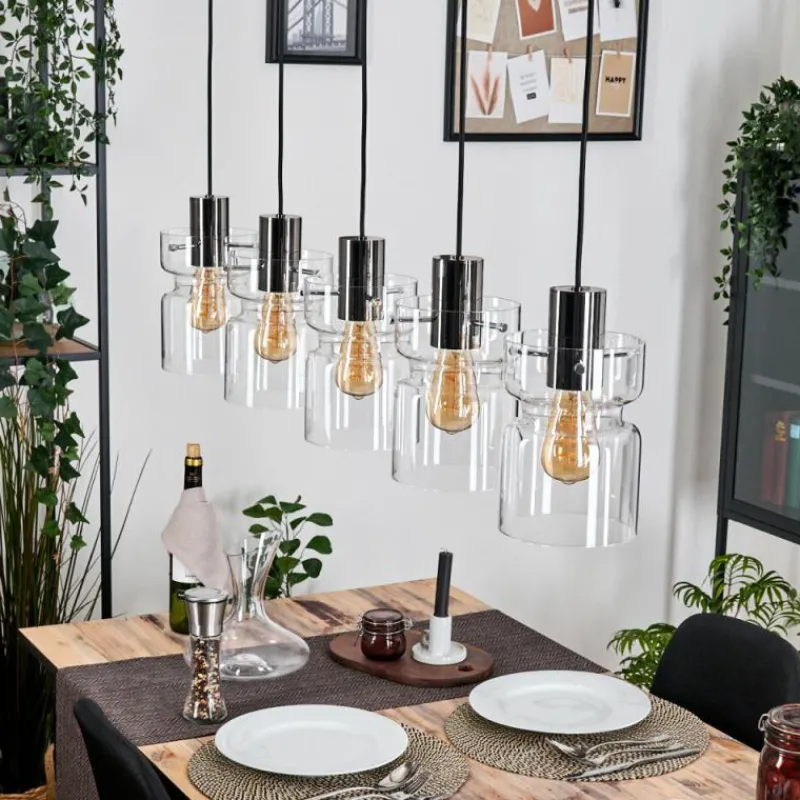 hofstein Hasvik Suspension, Suspension Noir, 5 lumières