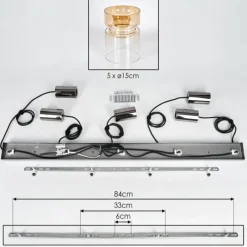 hofstein Hasvik Suspension, Suspension Noir, 5 lumières