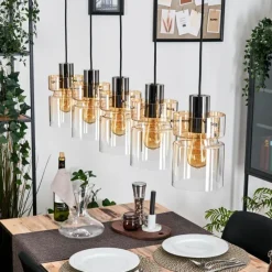 hofstein Hasvik Suspension, Suspension Noir, 5 lumières