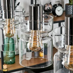 hofstein Hasvik Suspension, Suspension Chrome, Noir, 3 lumières