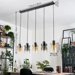 hofstein Hasvik Suspension, Suspension Noir, 5 lumières