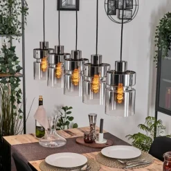 hofstein Hasvik Suspension, Suspension Noir, 5 lumières