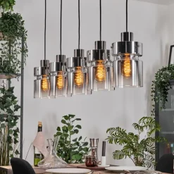 hofstein Hasvik Suspension, Suspension Noir, 5 lumières