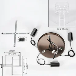 hofstein Hasvik Suspension, Suspension Chrome, Noir, 3 lumières