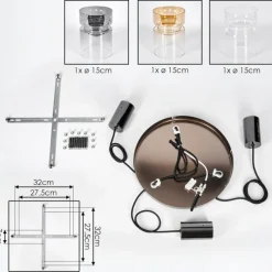 hofstein Hasvik Suspension, Suspension Chrome, Noir, 3 lumières