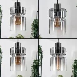 hofstein Hasvik Suspension, Suspension Chrome, Noir, 3 lumières