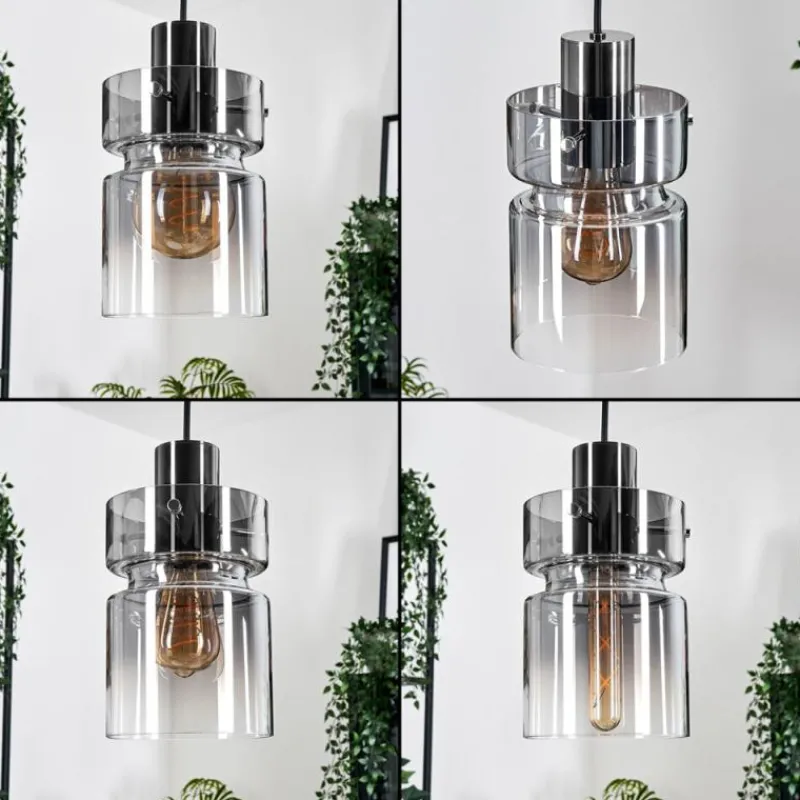 hofstein Hasvik Suspension, Suspension Chrome, Noir, 3 lumières