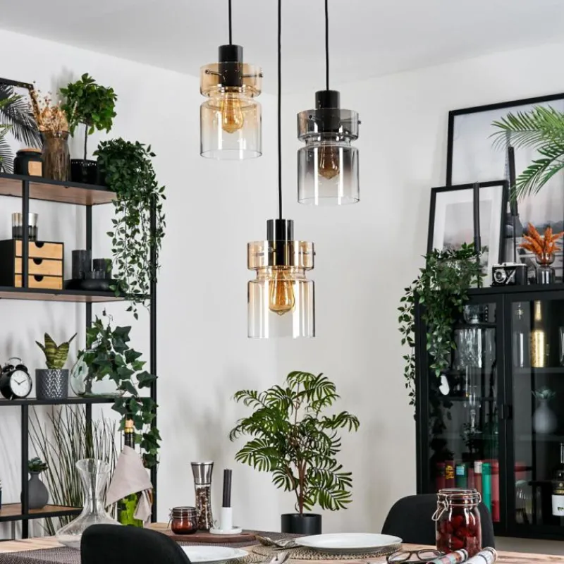 hofstein Hasvik Suspension, Suspension Chrome, Noir, 3 lumières