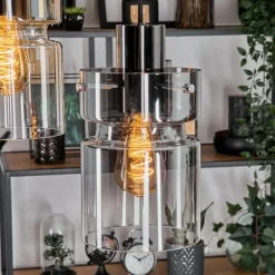 hofstein Hasvik Suspension, Suspension Chrome, Noir, 3 lumières