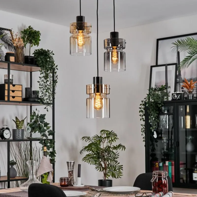 hofstein Hasvik Suspension, Suspension Chrome, Noir, 3 lumières