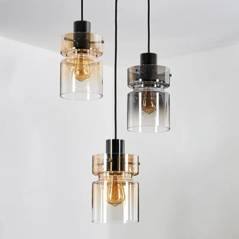 hofstein Hasvik Suspension, Suspension Chrome, Noir, 3 lumières